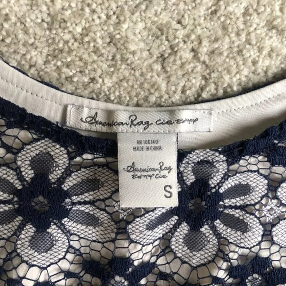 American rag dress size small navy lace juniors